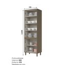Ver imagem 5 de Cristaleira 4 Portas 71,5cm 100% MDF Aurora Cinza/Duna/Cristal
