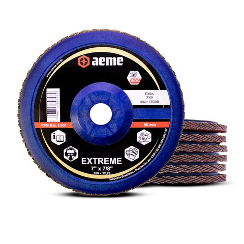 Disco Flap Aeme Extreme Nylon Usinável Reto Cerâmico 7" - 10 Unidades