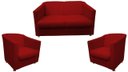 Ver imagem 1 de Kit Namoradeira + 2 Poltronas Decorativa Biane Suede Vermelho Pés Cromado Mz Decor