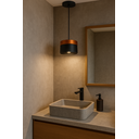 Ver imagem 2 de Pendente Cozinha Quarto Balcão Bancada Moderno Alumínio Bivolt Preto com Cobre