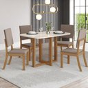Ver imagem 1 de Conjunto de Mesa 4 Cadeiras Tampo de Vidro Natali Henn 120cm