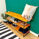 Ver imagem 3 de Sapateira Banco Industrial Carvalho e Preto