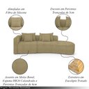Ver imagem 3 de Sofá Curvo Decorativo Kimiko 297cm 2 Lugares Sala de Estar com Chaise Bouclê Bege G52 - Gran Belo