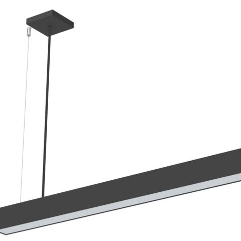 Lustre Pendente Taschibra Vetor Linear Led 35w Bivolt Preta 4000k Luz Neutra