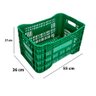 Caixa Plástica Organizadora de Feira Supermercado A-60 Verde - 3