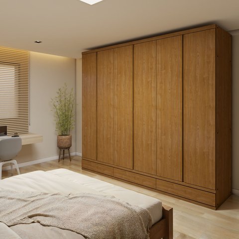 Guarda Roupa Casal 6 Portas com 9 Gavetas 100% MDF Urbano