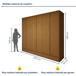 Guarda Roupa Casal 6 Portas 9 Gavetas Urbano - 7