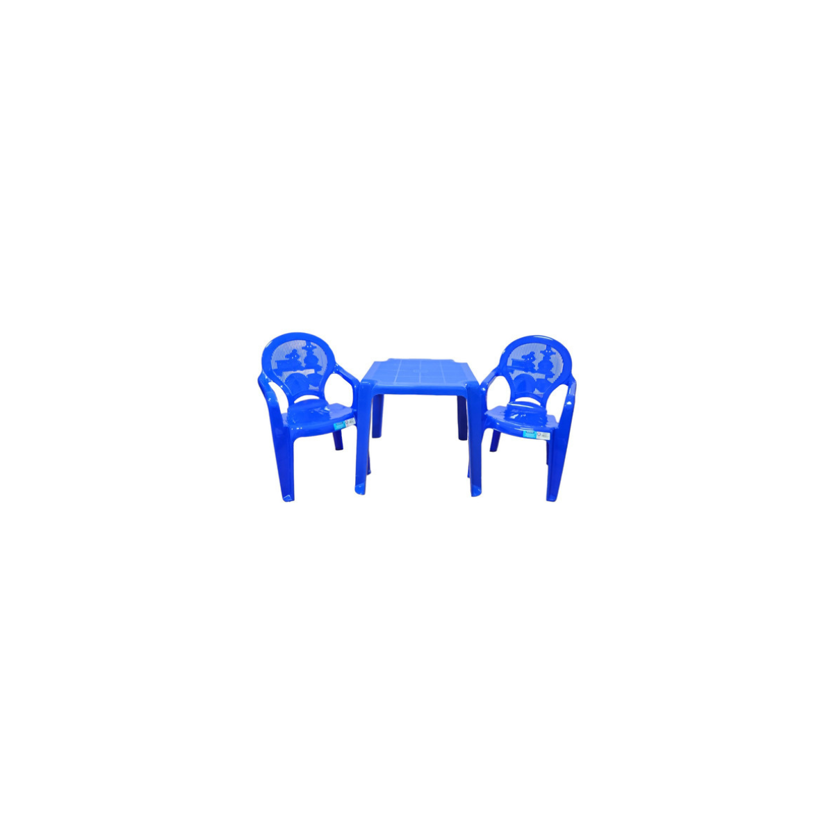 Kit Poltronas Infantil + Mesa Infantil Plastica Azul Tramontina