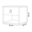 Ver imagem 3 de Mesa de Cabeceira Suspensa 1 Gaveta Julia Yescasa