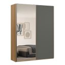Ver imagem 4 de Guarda Roupa Solteiro Mdf 2 Portas 1 com Espelho 178,5 Cm Raffinato Belmax:freijó/titânio