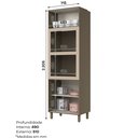 Ver imagem 5 de Torre Quente 2 Fornos 71,5cm 3 Portas 100% MDF Aurora Cinza/Duna/Cristal