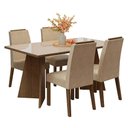 Ver imagem 2 de Conjunto Sala de Jantar Tampo de Vidro 4 Cadeiras Rustic/crema/imperial Braga Madesa