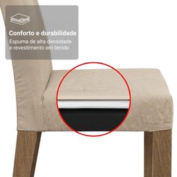 Conjunto Sala de Jantar Tampo de Vidro 4 Cadeiras Rustic/crema/imperial Braga Madesa - 8