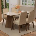 Ver imagem 1 de Conjunto Sala de Jantar Tampo de Vidro 4 Cadeiras Rustic/crema/imperial Braga Madesa