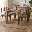 Ver imagem 2 de Mesa de Jantar Papaia com 4 Cadeiras Estofadas Juparana Linho Grafite Ornar