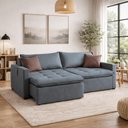 Ver imagem 3 de Sofá Cama Star 31 2,70 Metros Moderno sem Caixa Estilo Clean Espuma D28 e 4 Almofadas - Chumbo