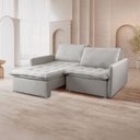 Ver imagem 5 de Sofá Cama 2 Lugares Retrátil 200cm Linho Cinza Califórnia Zurc Decor