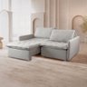Sofá Cama 2 Lugares Retrátil 200cm Linho Cinza Califórnia Zurc Decor - 5