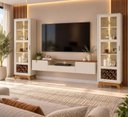 Ver imagem 1 de Conjunto Sala de Estar Painel David e Cristaleira Mirage