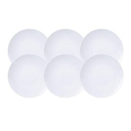 Jogo 6 Pratos Fundos de Porcelana 21cm Leonora Tramontina Branco Sopa Risoto Massa - 1