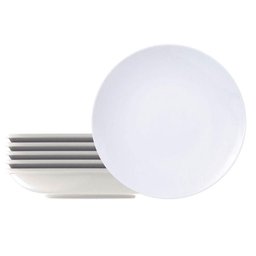 Jogo 6 Pratos Fundos de Porcelana 21cm Leonora Tramontina Branco Sopa Risoto Massa - 2