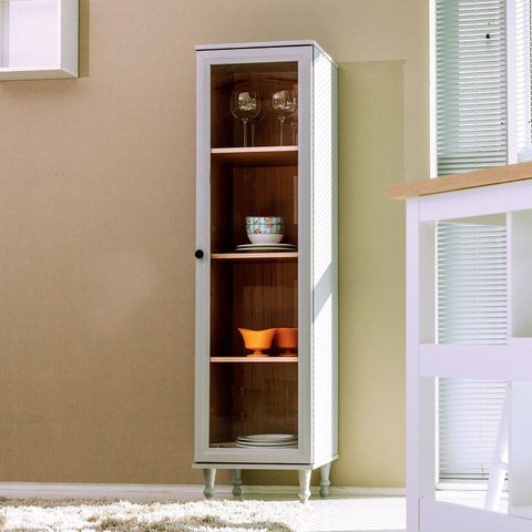 Cristaleira Estante para Livros 1 Porta Vidro e-963 Cinza