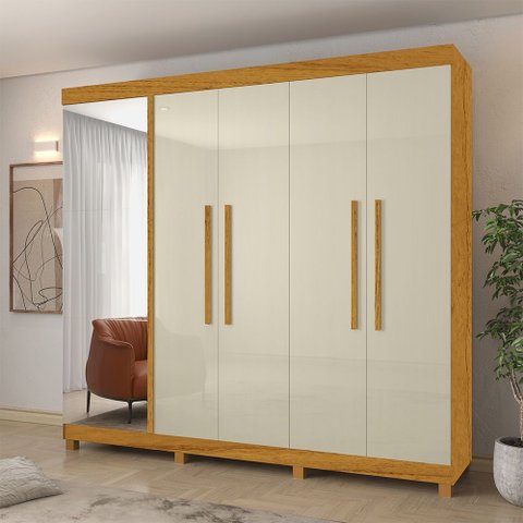 Guarda Roupa Casal Sapateira Diamante Naturale Off White - Gelius