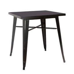 Mesa Bar Restaurante Quadrada Tolix Iron Preto 80x80 - 2