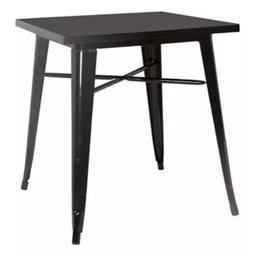 Mesa Bar Restaurante Quadrada Tolix Iron Preto 80x80 - 1