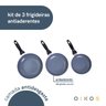 Jogo de frigideiras antiaderente cerâmica 3 peças vermelha - Oikos - 2