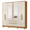 Ver imagem 1 de Guarda Roupa Casal 6p Espelho 216 Cm San Francisco Moval Freijo Off White