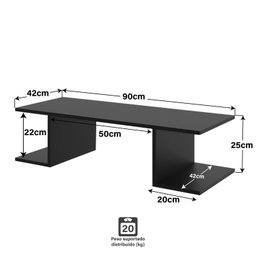 Mesa Escritório Suspensa Escrivaninha Computador 90x42cm Com Prateleiras - 4