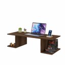 Ver imagem 2 de Mesa Escritório Suspensa Escrivaninha Computador 90x42cm Com Prateleiras