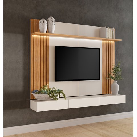 Painel para TV até 75 Polegadas com LED 100% MDF 180CMX150CM Supreme Marrom