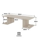 Ver imagem 4 de Mesa Escritório Suspensa Escrivaninha Computador com Prateleiras 90cm Carvalho Bege