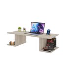 Ver imagem 2 de Mesa Escritório Suspensa Escrivaninha Computador com Prateleiras 90cm Carvalho Bege