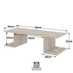 Mesa Escritório Suspensa Escrivaninha Computador 90x42cm Com Prateleiras - 4