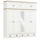 Ver imagem 2 de Guarda Roupa Bipartido 10 Portas Madeira Maciça Osiris Branco/freijó - G74 - Gran Belo