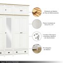 Ver imagem 3 de Guarda Roupa Bipartido 10 Portas Madeira Maciça Osiris Branco/freijó - G74 - Gran Belo