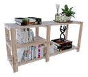 Ver imagem 1 de Estante Nicho Industrial Para Livros Madeira Pinus Cor Natural Technox