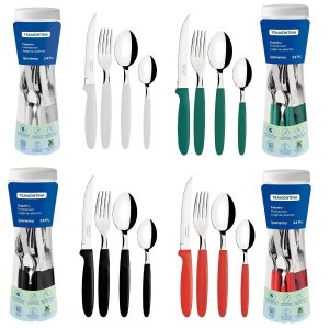 Faqueiro Tramontina Ipanema Inox 96 Pç 4 Kit - Cores Variada