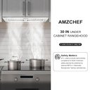 Ver mais imagens de Coifa de Embutir Amzchef 30" de Aço Inox com 900 Cfm e 3 Velocidades