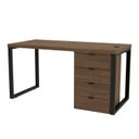 Ver imagem 2 de Escrivaninha Mesa Escritório Diretor com Gaveteiro Office 4 Gavetas 150cm Carvalho e Munique Marrom