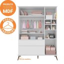 Ver imagem 6 de Quarto de Bebê Completo 3 Peças Berço Minicama 2 em 1, Cômoda e Guarda-Roupa Retrô 100% MDF Melinda