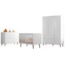 Quarto Para Bebê Completo Melinda com Roupeiro Cômoda e Berço  - 2