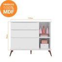 Ver imagem 7 de Quarto de Bebê Completo 3 Peças Berço Minicama 2 em 1, Cômoda e Guarda-Roupa Retrô 100% MDF Melinda