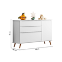 Ver imagem 4 de Quarto de Bebê Completo 3 Peças Berço Minicama 2 em 1, Cômoda e Guarda-Roupa Retrô 100% MDF Melinda Branco