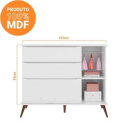 Quarto Para Bebê Completo Melinda com Roupeiro Cômoda e Berço  - 4