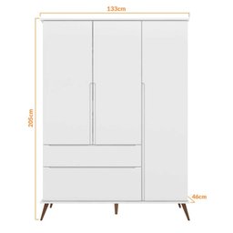 Quarto Para Bebê Completo Melinda com Roupeiro Cômoda e Berço  - 5