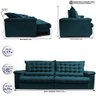 Sofá Retrátil e Reclinável 2,75m Molas Ensacadas Cama Inbox Big Space com Bordado 3d Velusoft - 2